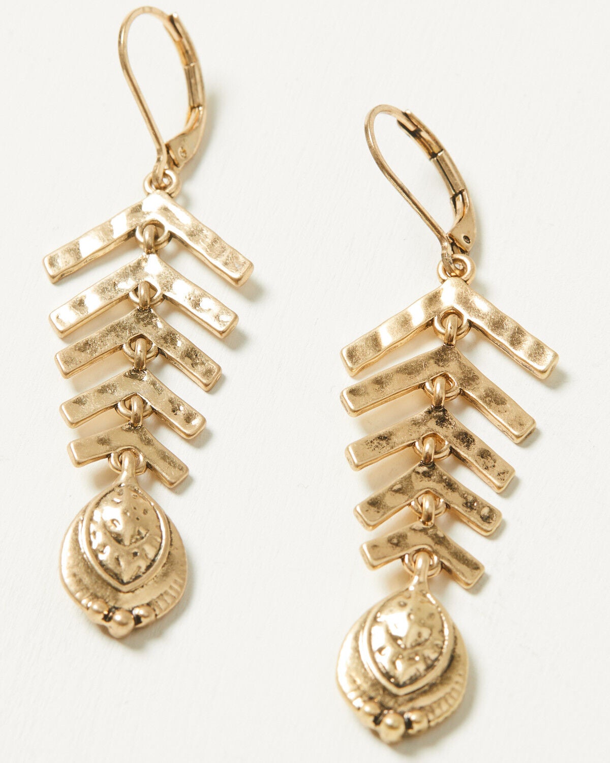 Image #1 - Lainey Wilson Women's Arrowhead Linear Earrings, Gold, hi-res