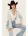 Image #1 - Azalea Wang Women's Halina Fringe Light Wash Cropped Denim Jacket, Light Wash, hi-res