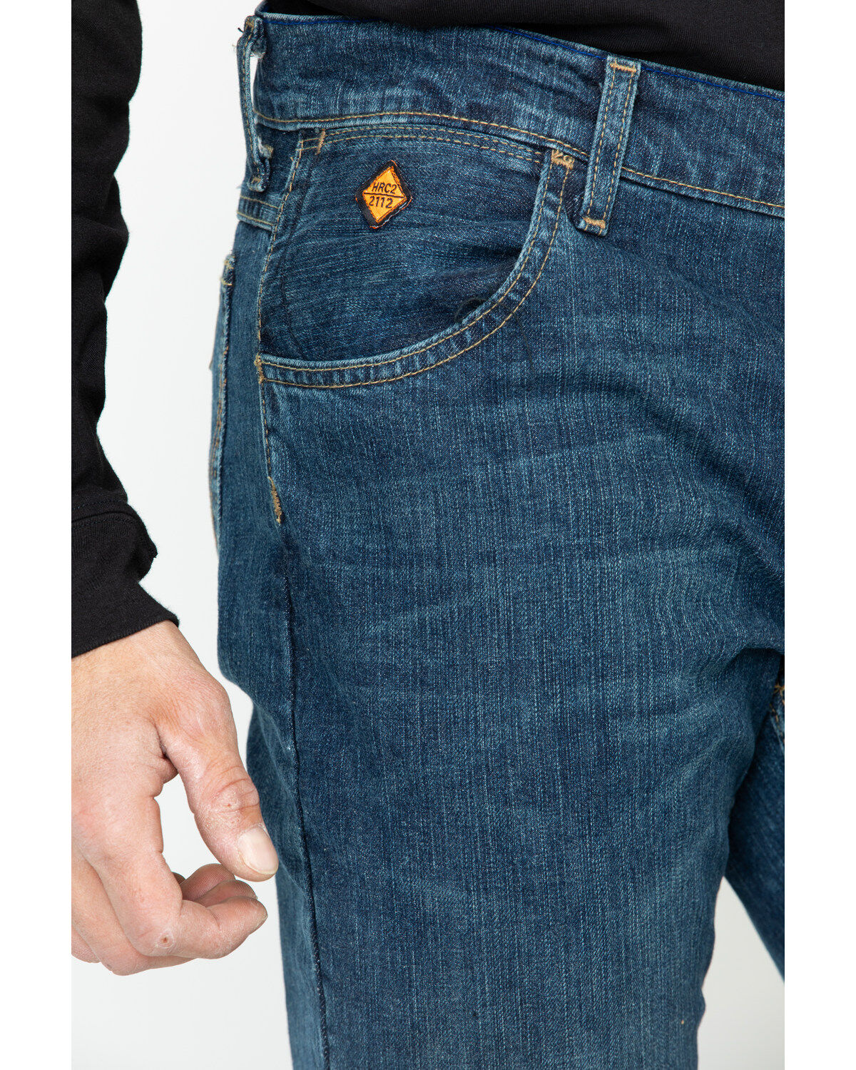 Image #4 - Wrangler Men's FR Advanced Comfort Slim Bootcut Work Jeans, Blue, hi-res