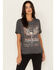 Blended Women’s Nashville Rhinestone Graphic Short Sleeve Tee, Black, hi-res