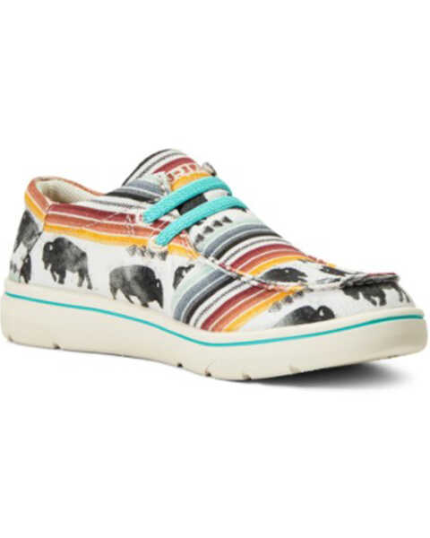 Ariat Girls' Buffalo Print Lace-Up Causal Hilo - Round Toe , Multi, hi-res