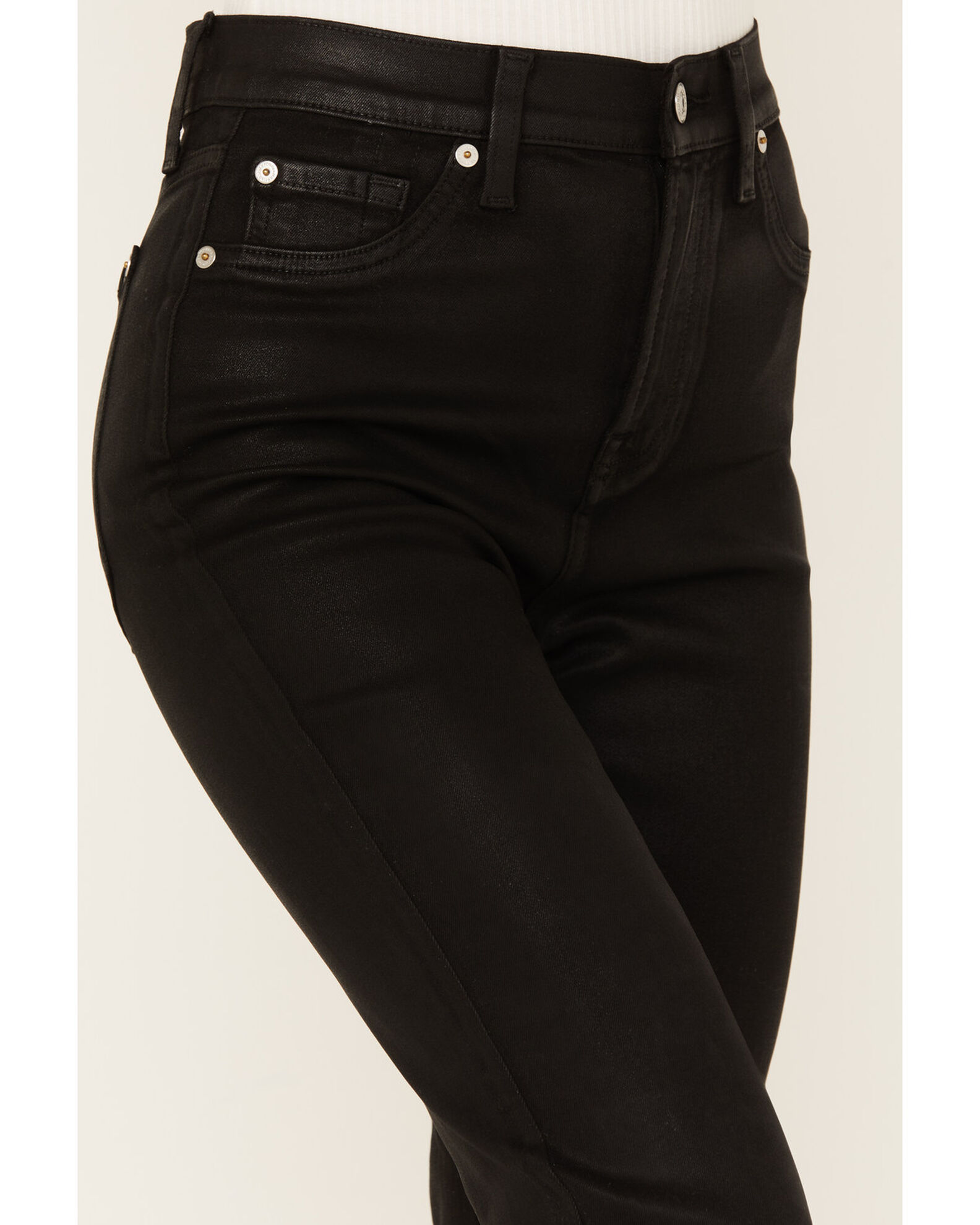Seven for all mankind black coated jeans hot sale