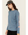 Image #1 - Carhartt Women's Loose Fit Heavyweight Long Sleeve Graphic Work Shirt, Light Blue, hi-res