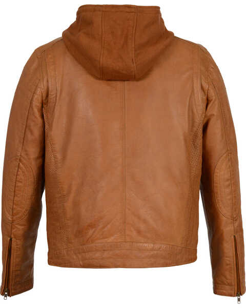 Image #2 - Milwaukee Leather Men's Zipper Front Leather Jacket w/ Removable Hood - Big - 3X, , hi-res