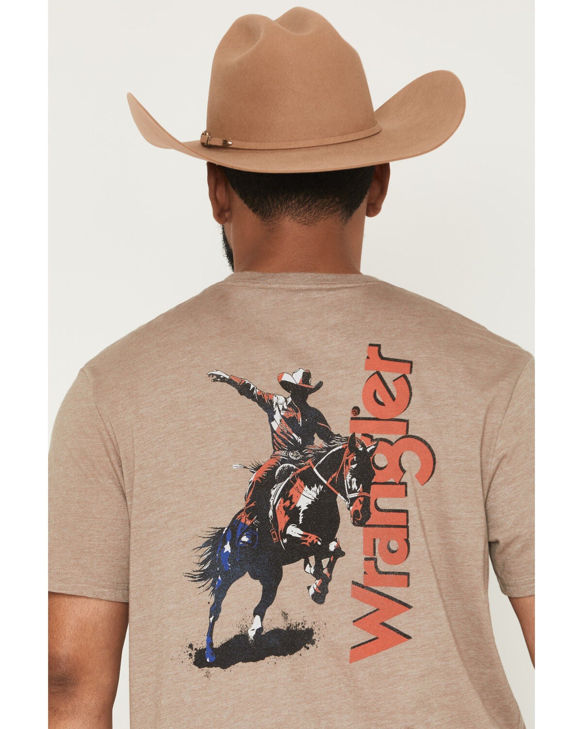 Image #4 - Wrangler Men's American Cowboy Short Sleeve Graphic T-Shirt, Taupe, hi-res