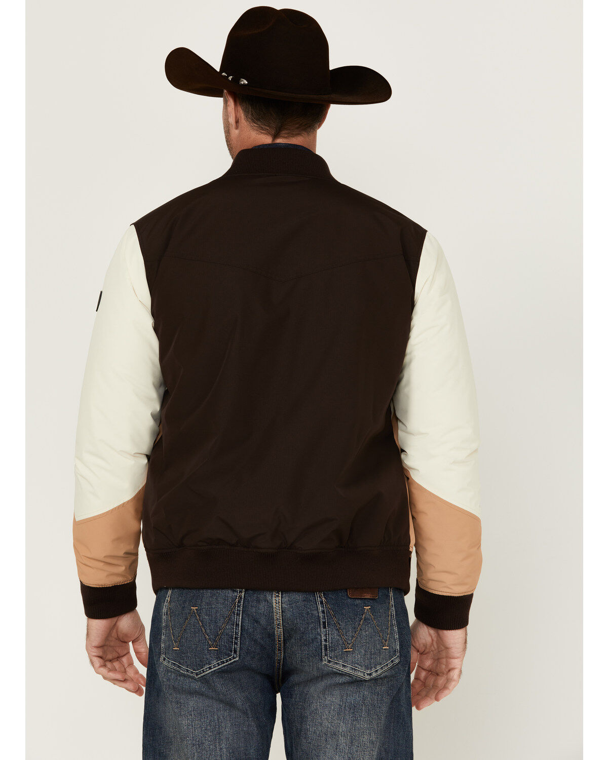 Image #4 - RANK 45® Men's Color Block Bomber Filled Windbreaker Jacket, Coffee, hi-res