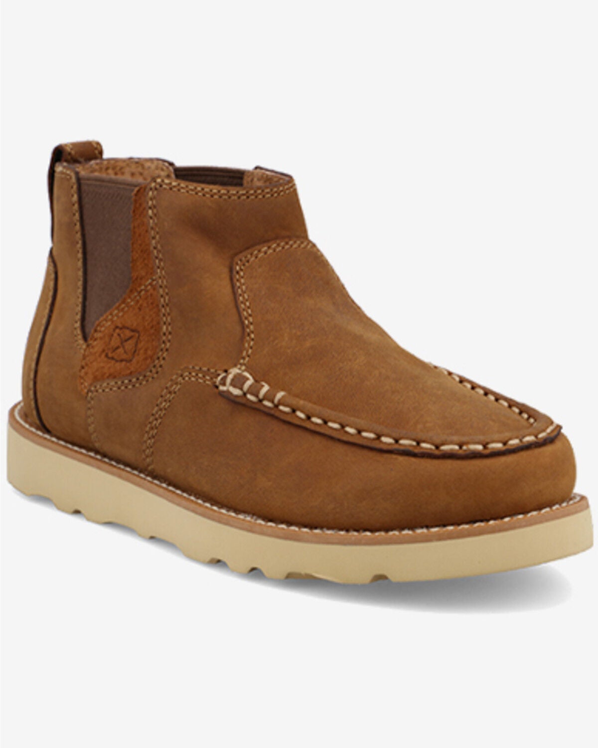 Image #1 - Twisted X Boys' Chelsea Wedge Boots - Moc Toe, Brown, hi-res