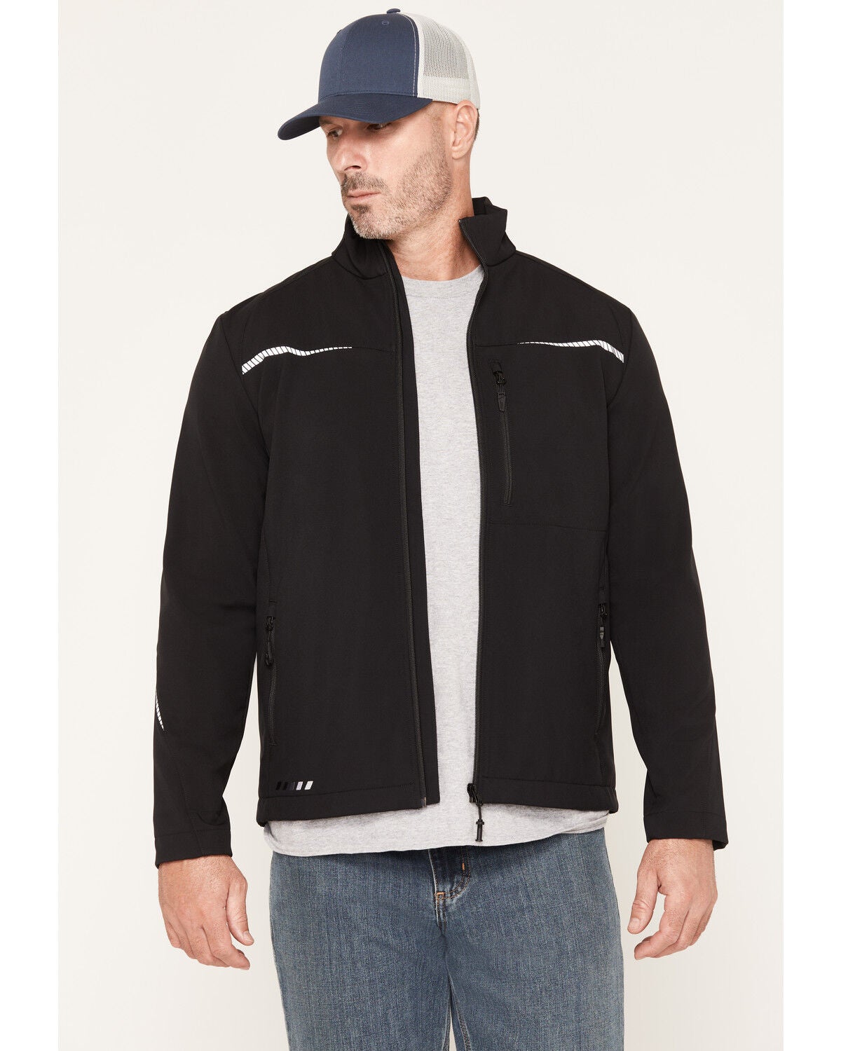 Strauss Men's E.S. Motion Softshell Jacket, Black, hi-res