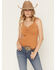 Image #1 - Shyanne Women's Solid Ribbed Tank Top, Pecan, hi-res