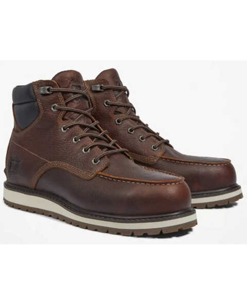 Timberland Men's 6" Irvine Work Boots - Alloy Toe, Brown, hi-res
