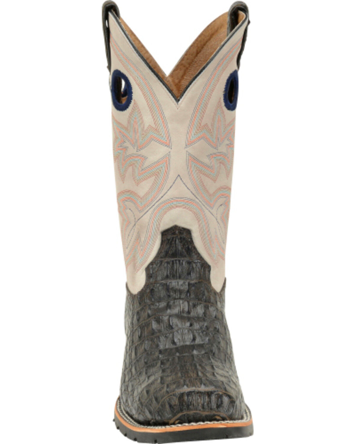 Image #3 - Double H Men's 12" Caiman Print Steel Toe Western Boots, , hi-res