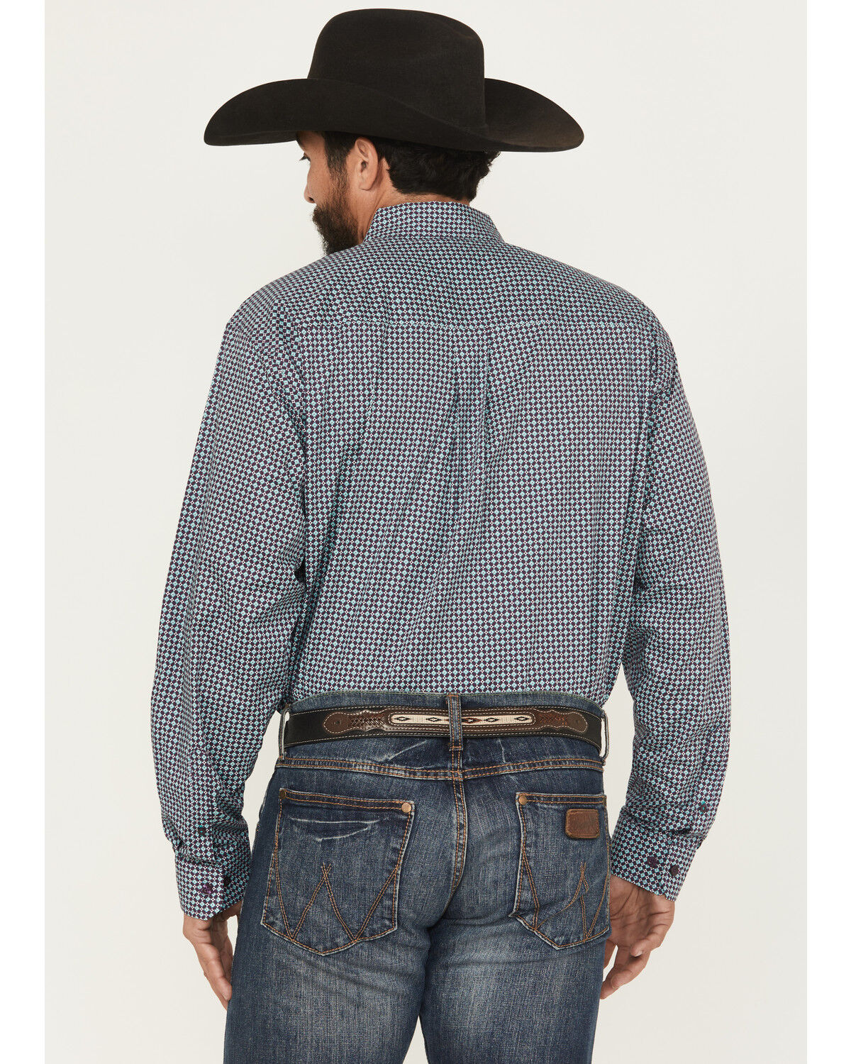 Image #4 - Cinch Men's Floral Geo Print Long Sleeve Button-Down Stretch Western Shirt, Purple, hi-res