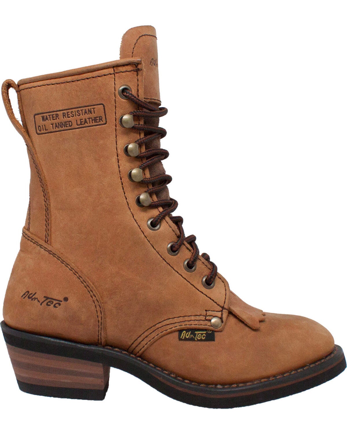 Image #2 - Ad Tec Women's Tan 8" Brown Leather Packer Boots - Soft Toe, Tan, hi-res
