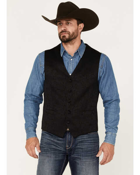 Cody James Men's Paisley Vest, Black, hi-res