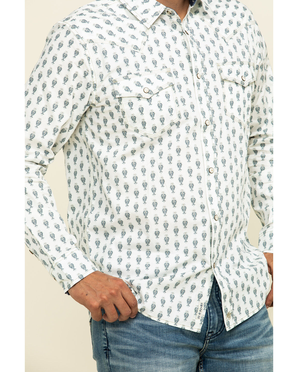 Image #4 - Moonshine Spirit Men's Tibal Mini Paisley Print Long Sleeve Western Shirt , , hi-res
