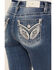 Image #2 - Miss Me Women's Medium Wash Mid Rise Wing Pocket 32" Bootcut Stretch Denim Jeans, , hi-res