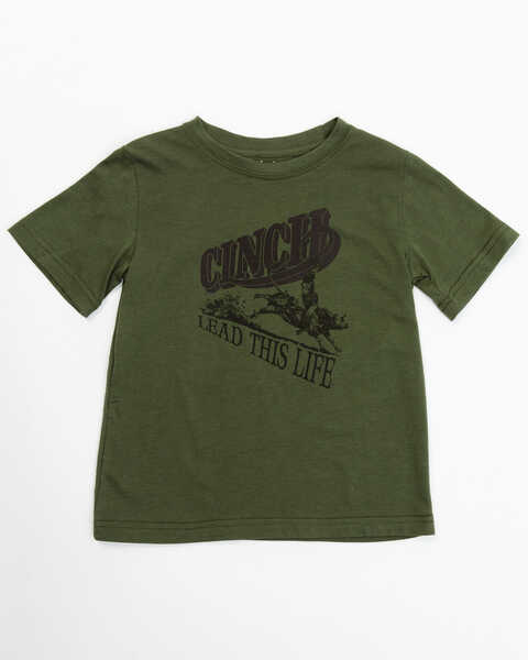 Cinch Toddler Boys' Lead This Life Short Sleeve T-Shirt, Olive, hi-res