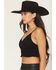 Image #2 - Fornia Women's Boot Stitch Sleeveless Cropped Tank Top, Black, hi-res