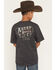 Image #1 - Ariat Boys' Logo Bison Flag Short Sleeve Graphic T-Shirt, Charcoal, hi-res