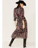 Revel Women's Floral & Paisley Print Puff Sleeve Midi Dress, Fuscia, hi-res