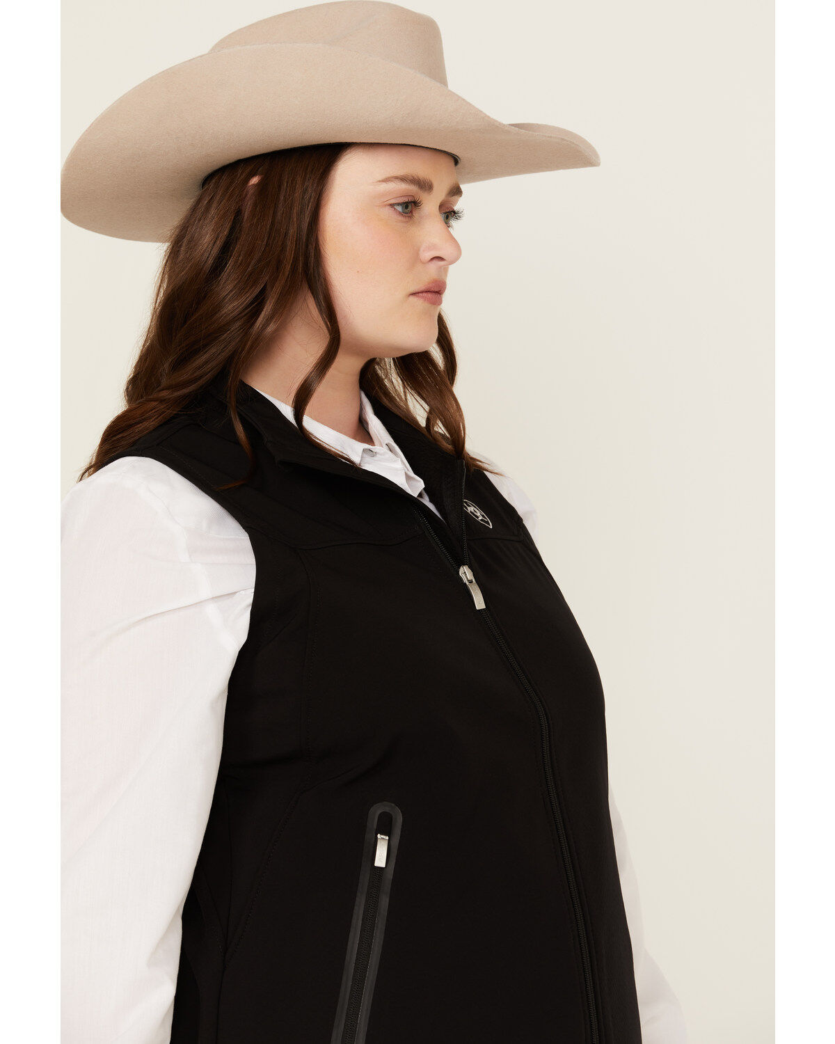 Image #2 - Ariat Women's Team Softshell Vest - Plus, Black, hi-res