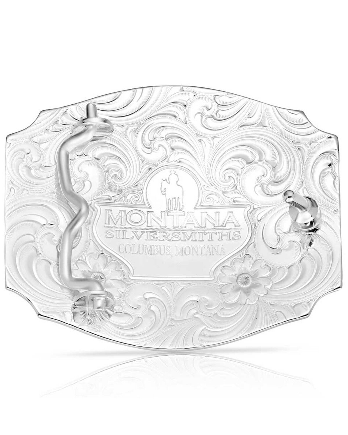 Image #2 - Montana Silversmiths Men's Two-Toned Cross Belt Buckle, Silver, hi-res