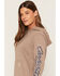 Image #2 - Carhartt Women's Sawyer Script Midweight Relaxed Fit Hoodie, Brown, hi-res
