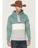 Image #1 - Wanakome Men's Colorblock Rivera Hooded Pullover Sweatshirt, Sage/brown, hi-res
