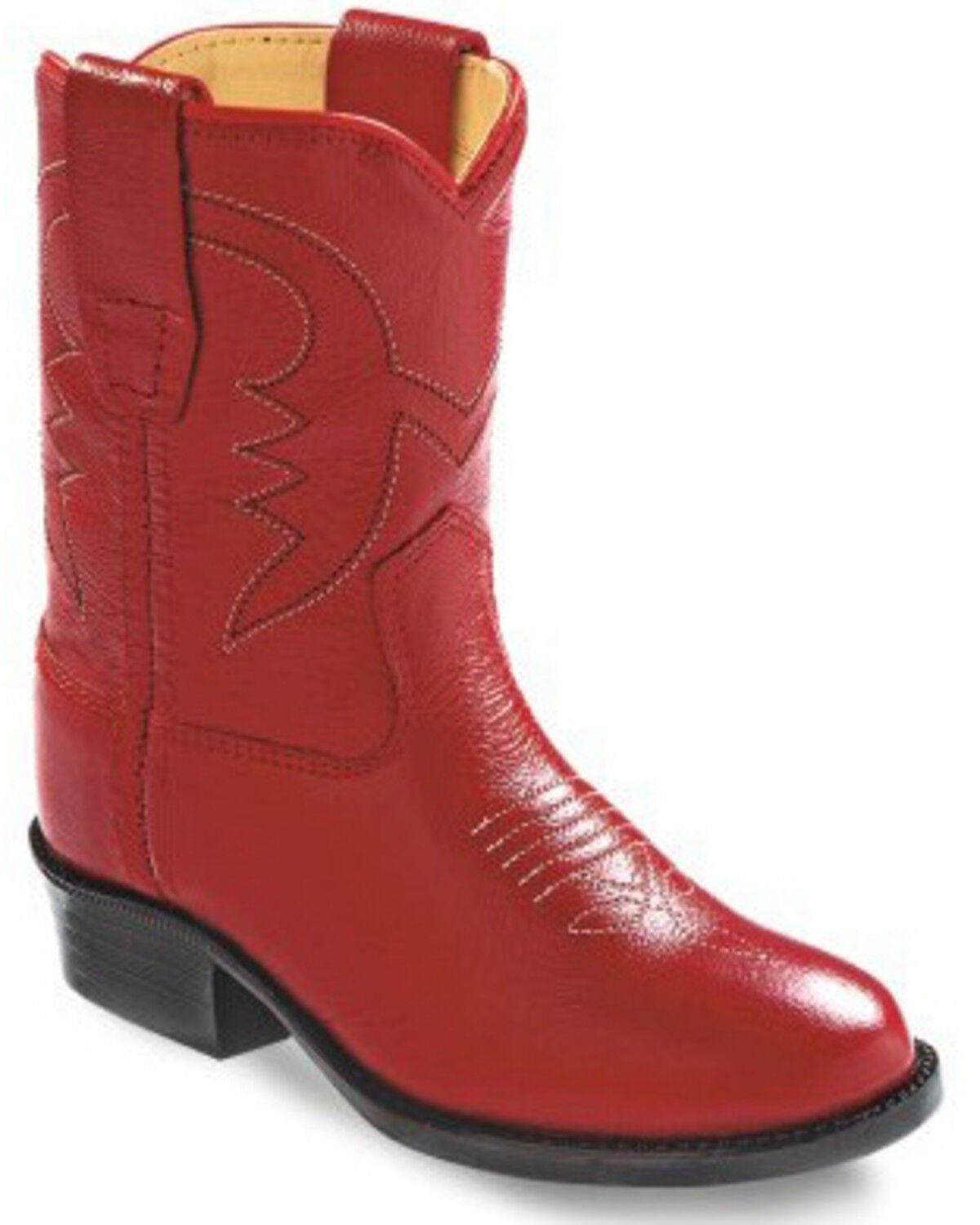 Old West Toddler Girls' Western Boots - Round Toe, Red, hi-res