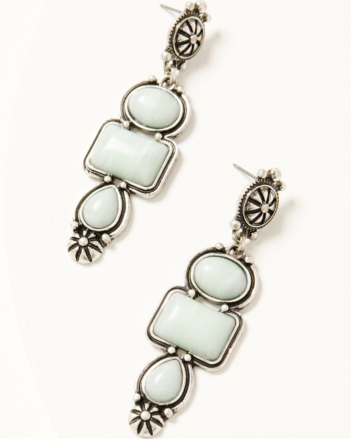 Image #1 - Shyanne Women's Luna Bella Triple Stone Earrings, Silver, hi-res