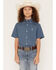 Image #1 - Ariat Boys' Geo Print Short Sleeve Button-Down Western Shirt, Blue, hi-res