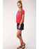 Image #3 - Roper Women's Red Bronco Graphic Lace-Up Tee, , hi-res
