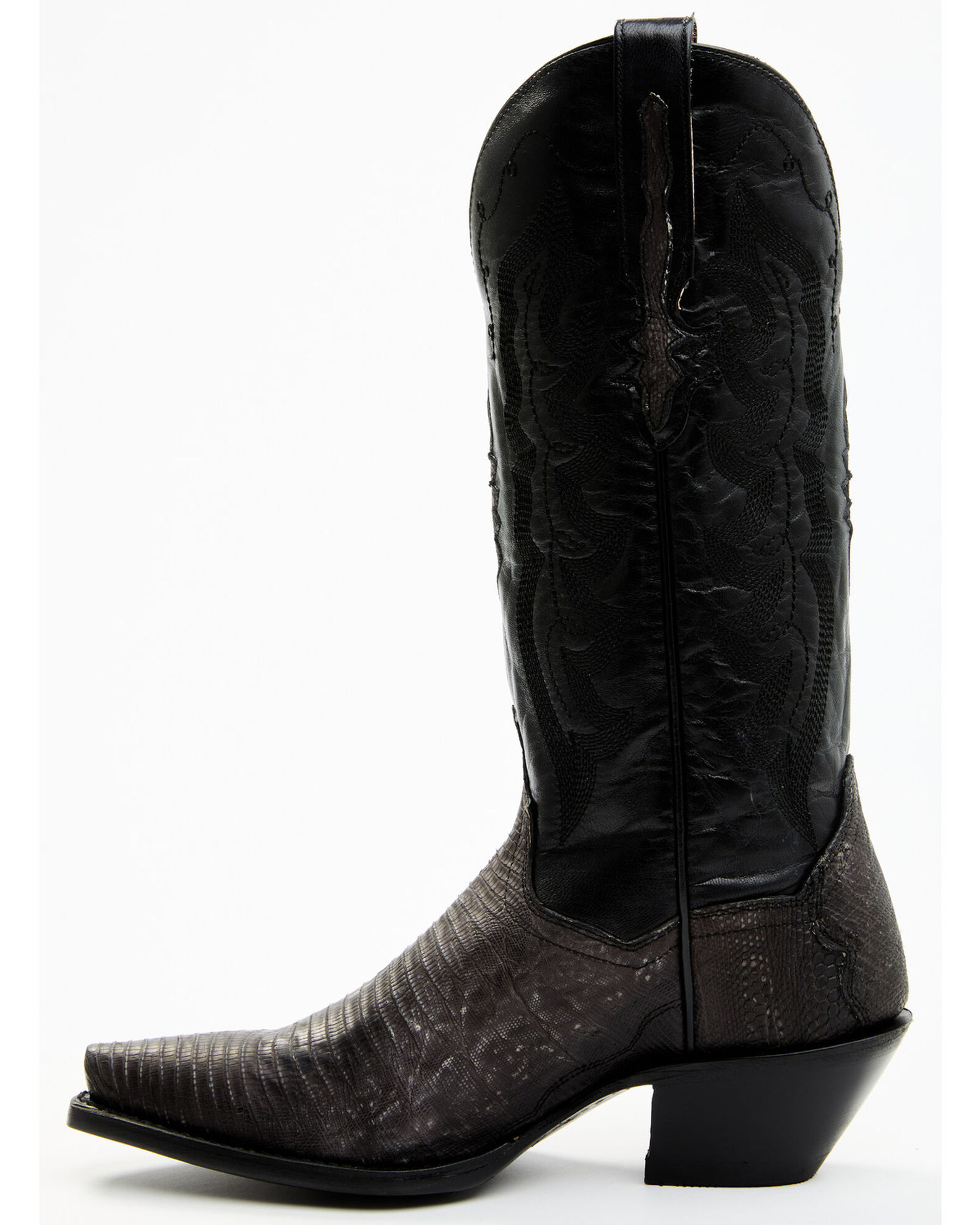 Dan Post Women's Exotic Lizard Western Boots - Snip Toe, Black