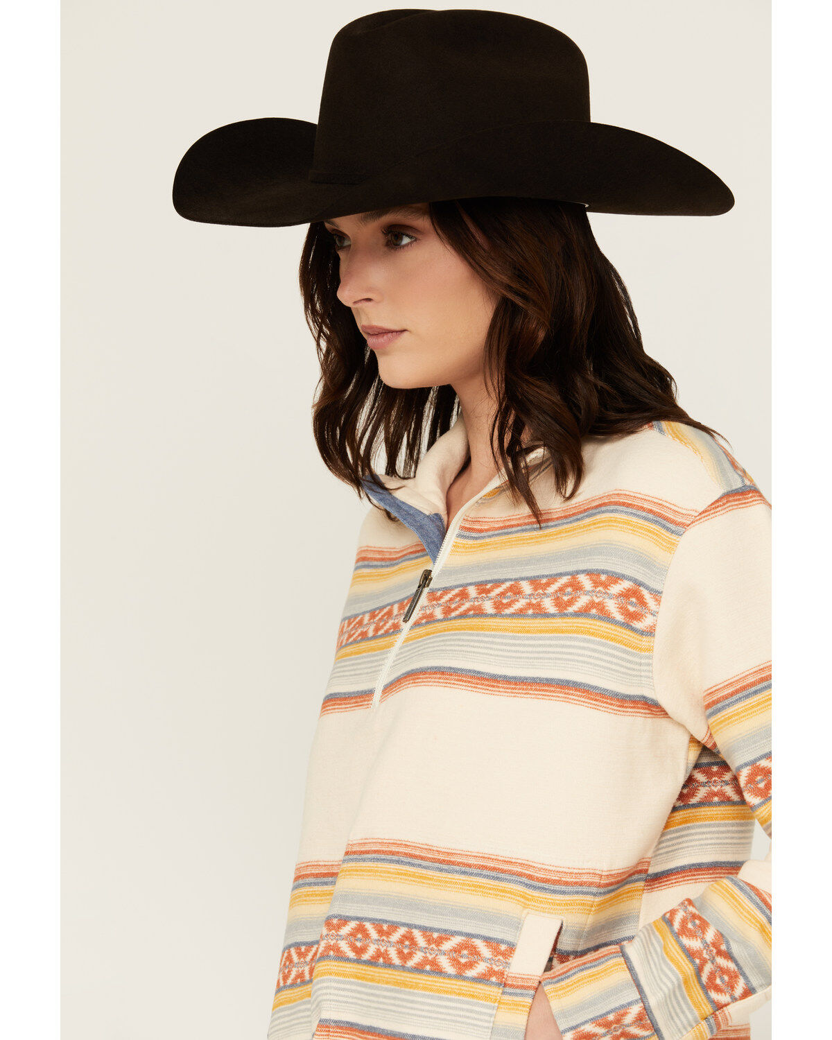 Image #2 - Pendleton Women's Striped Sweater, Ivory, hi-res
