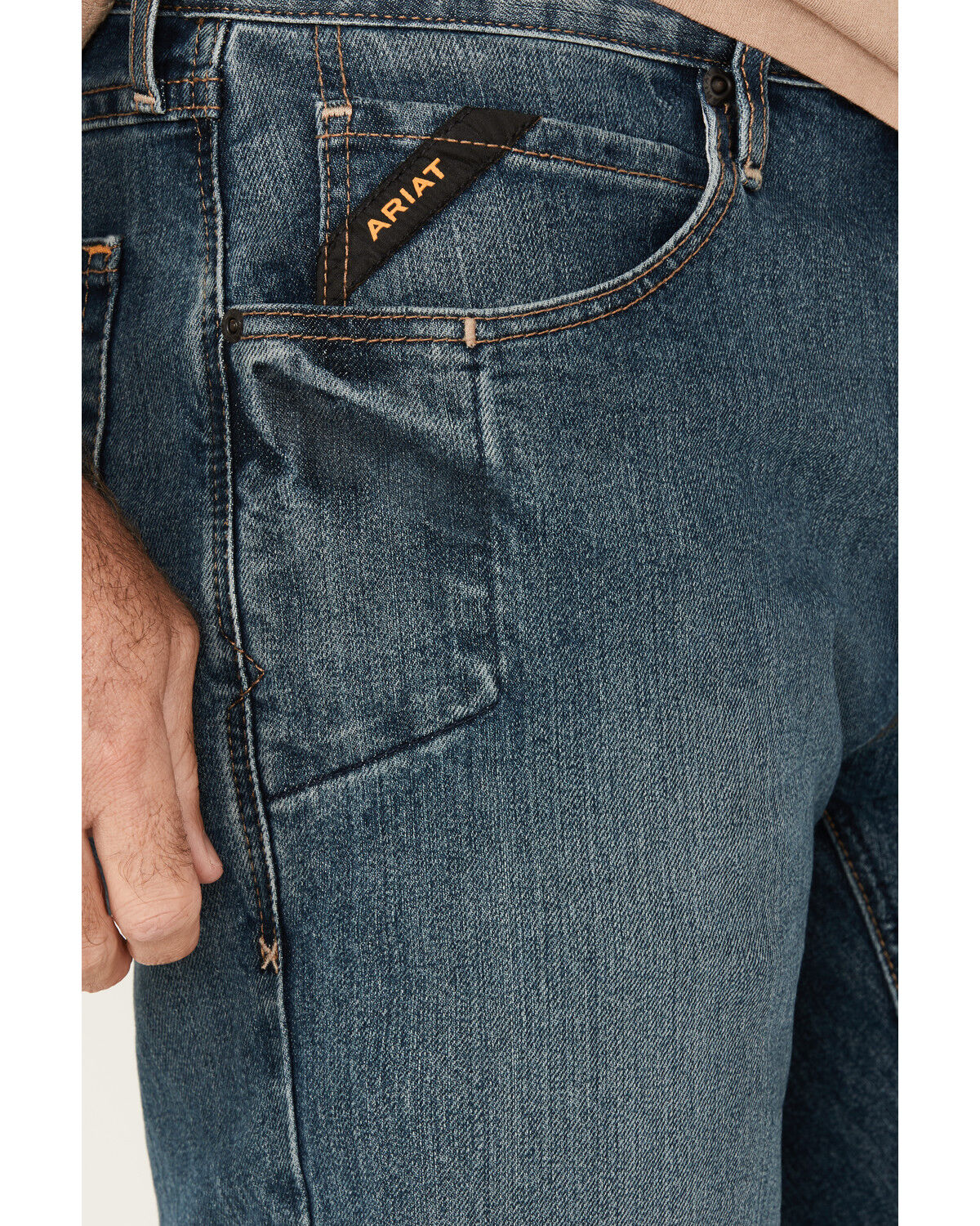 Image #4 - Ariat Men's Rebar M4 Low Rise Boot Cut Jeans, Denim, hi-res