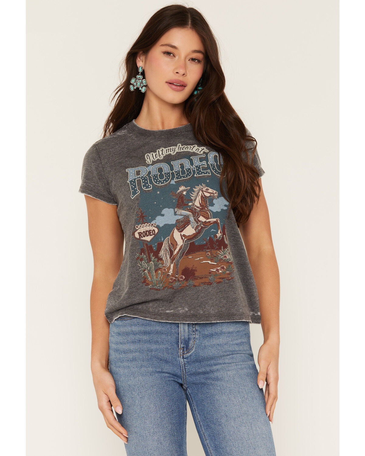 Image #1 - Idyllwind Women's Rodeo Heart Short Sleeve Graphic Tee, Black, hi-res