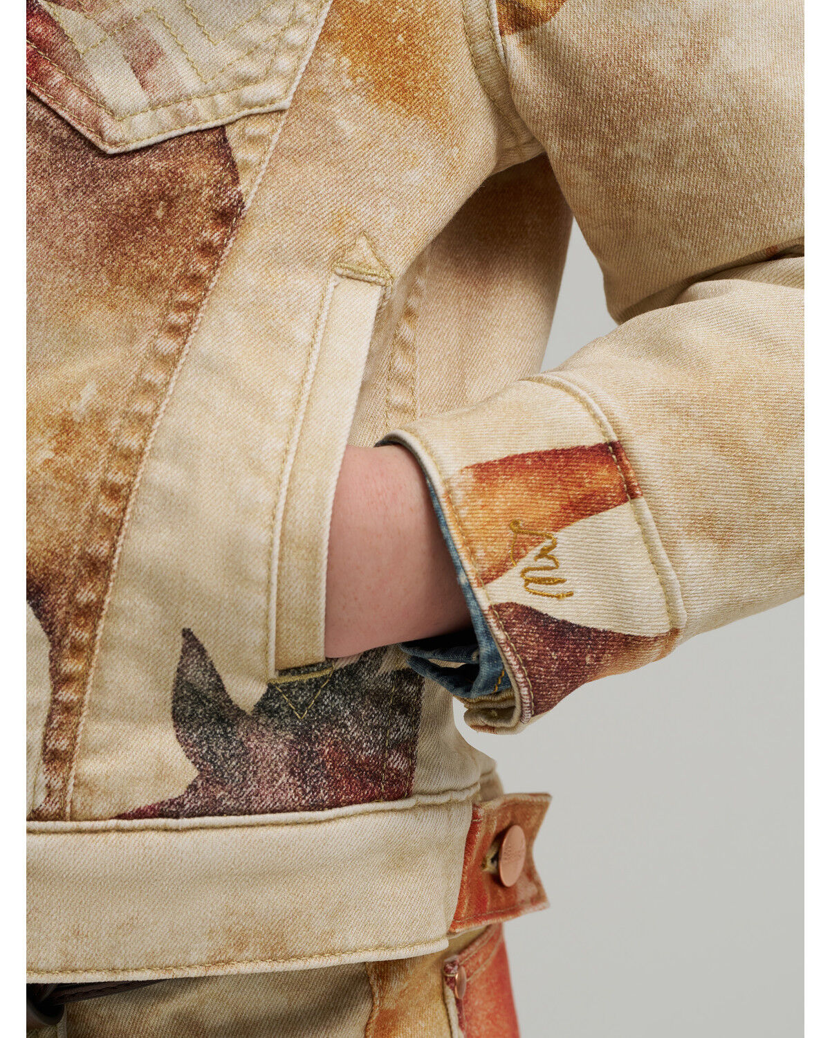 Image #5 - Wrangler X Lainey Wilson Girls' Horse Trucker Jacket, Tan, hi-res