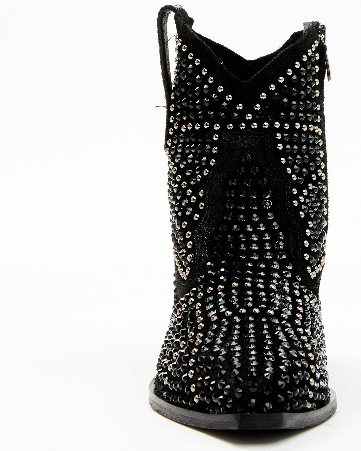 Image #4 - Italian Cowboy Women's Astra Studded Fashion Booties - Snip Toe, Black, hi-res