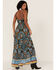 Flying Tomato Women's Floral Print Side Slit Sleeveless Maxi Dress, Teal, hi-res