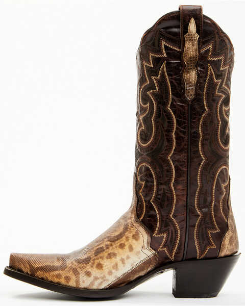 Dan Post Women's Karung Exotic Snake Western Boots - Snip Toe , Brown, hi-res