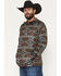 Image #2 - Ariat Men's Caldwell Southwestern Print 1/4 Zip Pullover Sweater, Dark Red, hi-res