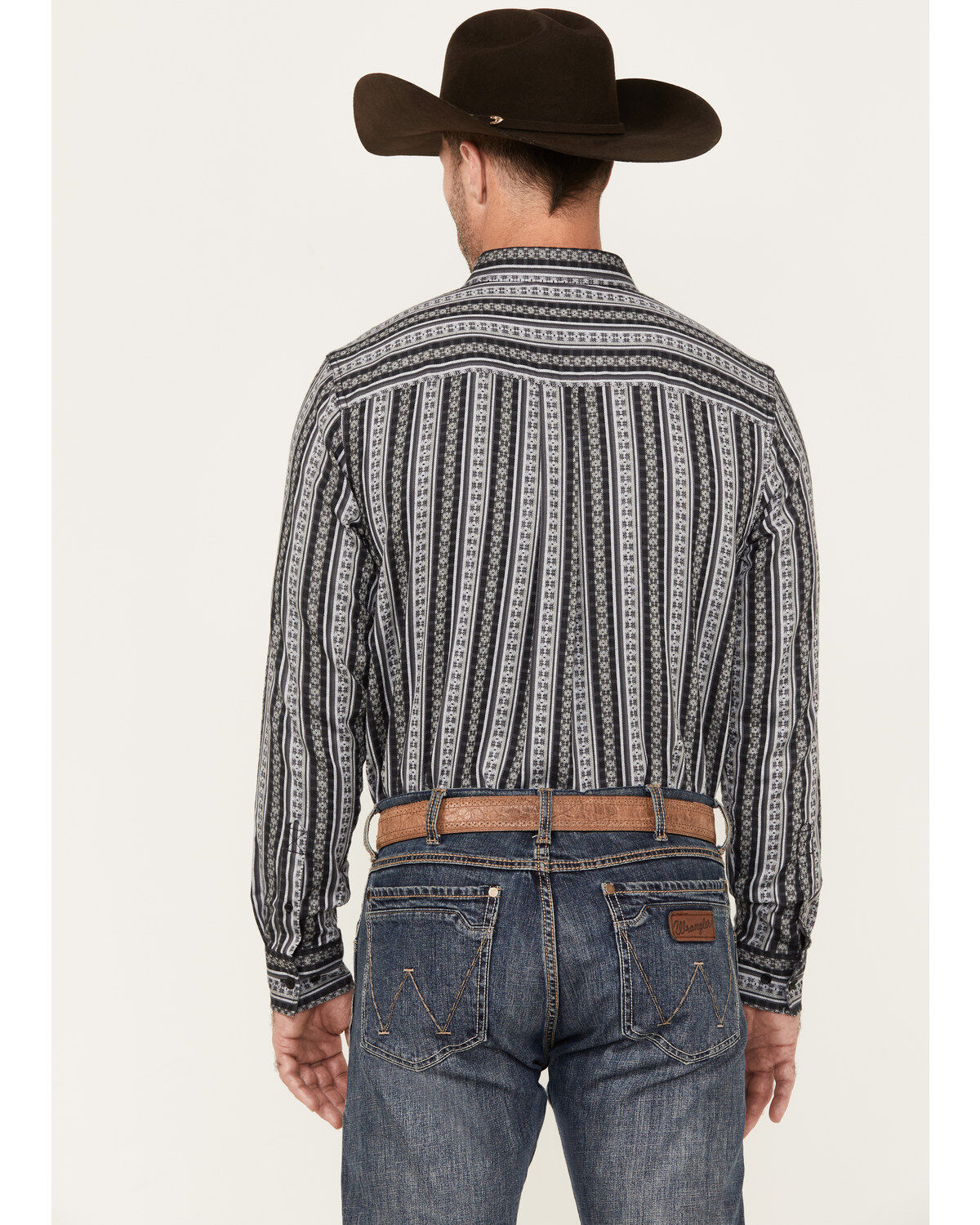 Image #4 - Cody James Men's Wiltern Striped Long Sleeve Button-Down Stretch Western Shirt, Grey, hi-res