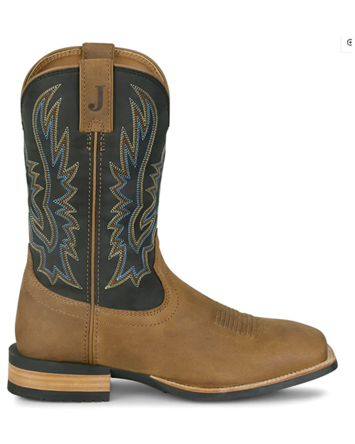 Image #2 - Justin Men's Rustle Performance Western Boots - Broad Square Toe, Black, hi-res