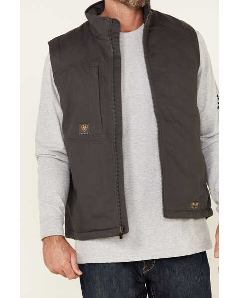 Image #3 - Ariat Men's Rebar Gray Washed Duracanvas Insulated Zip-Front Work Vest , Grey, hi-res