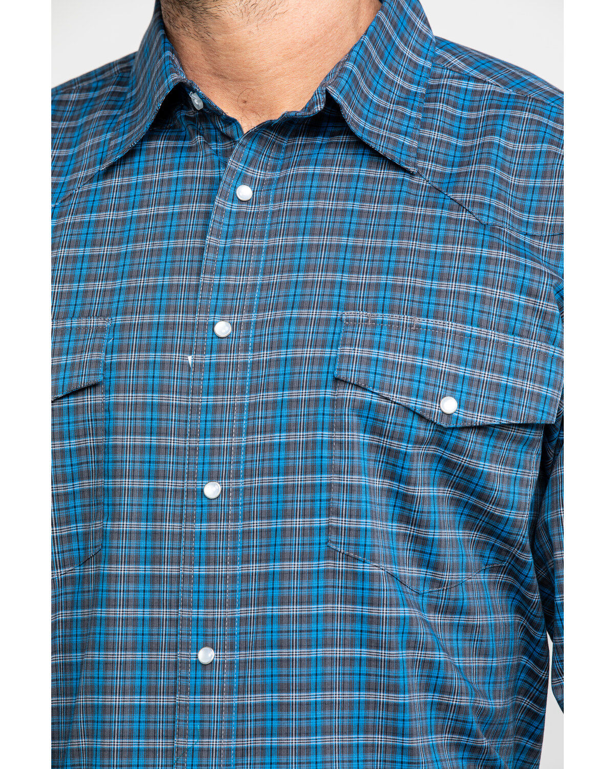 Image #4 - Wrangler Men's Wrinkle Plaid Small Multi Plaid Long Sleeve Western Shirt , , hi-res