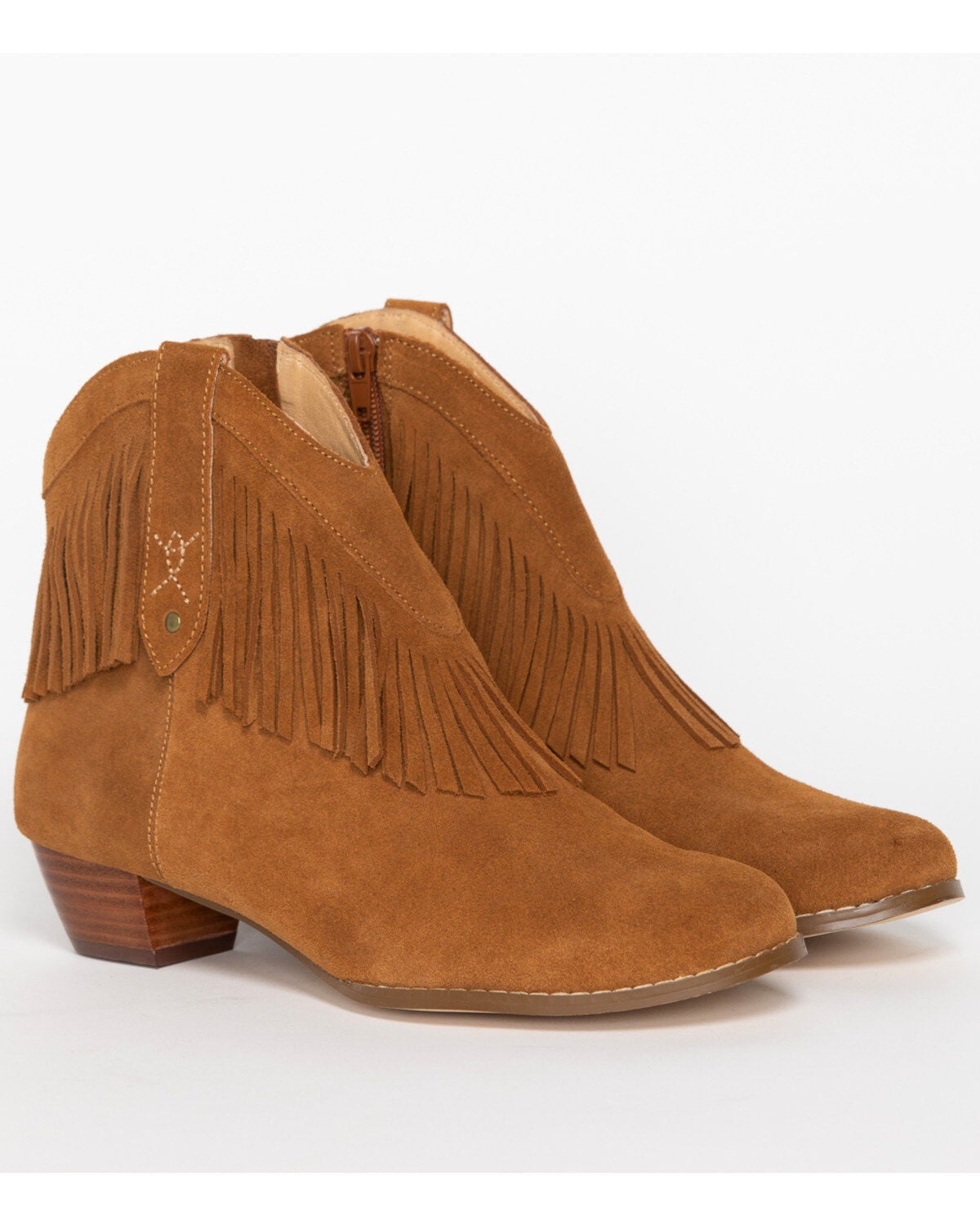 Image #1 - Shyanne Women's Fringe Suede Booties - Round Toe, , hi-res