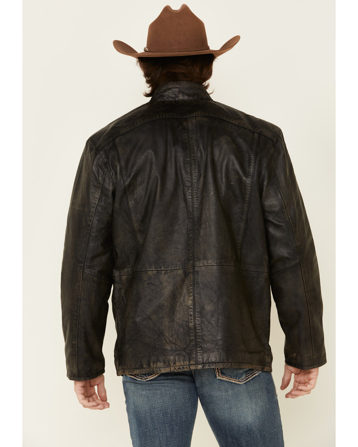 Image #4 - Cripple Creek Men's Antique Black Lamb Nappa Leather Jacket, , hi-res