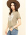 Image #3 - White Crow Women's Olive Flocked Thunderbird Rolled Cuff Tee, , hi-res