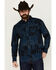 Image #1 - Moonshine Spirit Men's Twilight Southwestern Geo Print Long Sleeve Snap Western Shirt, Black, hi-res