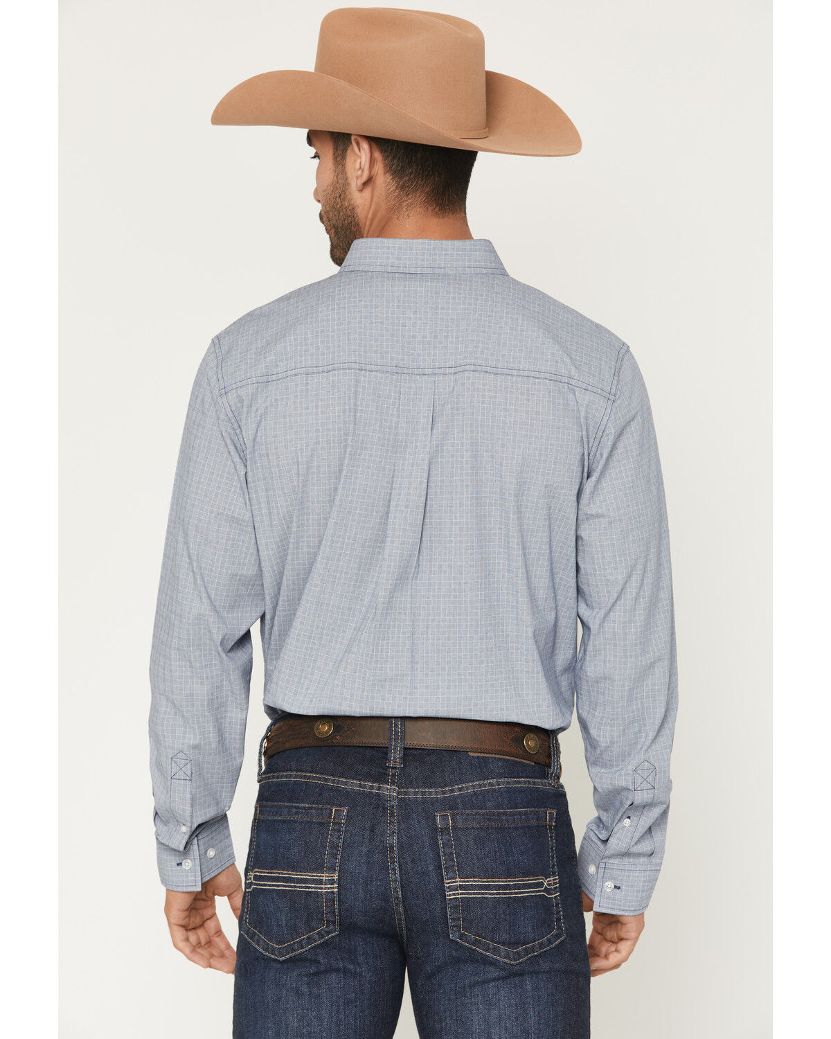 Image #4 - Cody James Men's Missouri Frontier Geo Print Long Sleeve Button-Down Stretch Western Shirt, Blue, hi-res